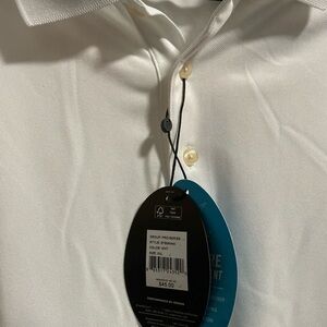 Greg Norman Collection White Polo Shirt Crisp Cotton Blend
